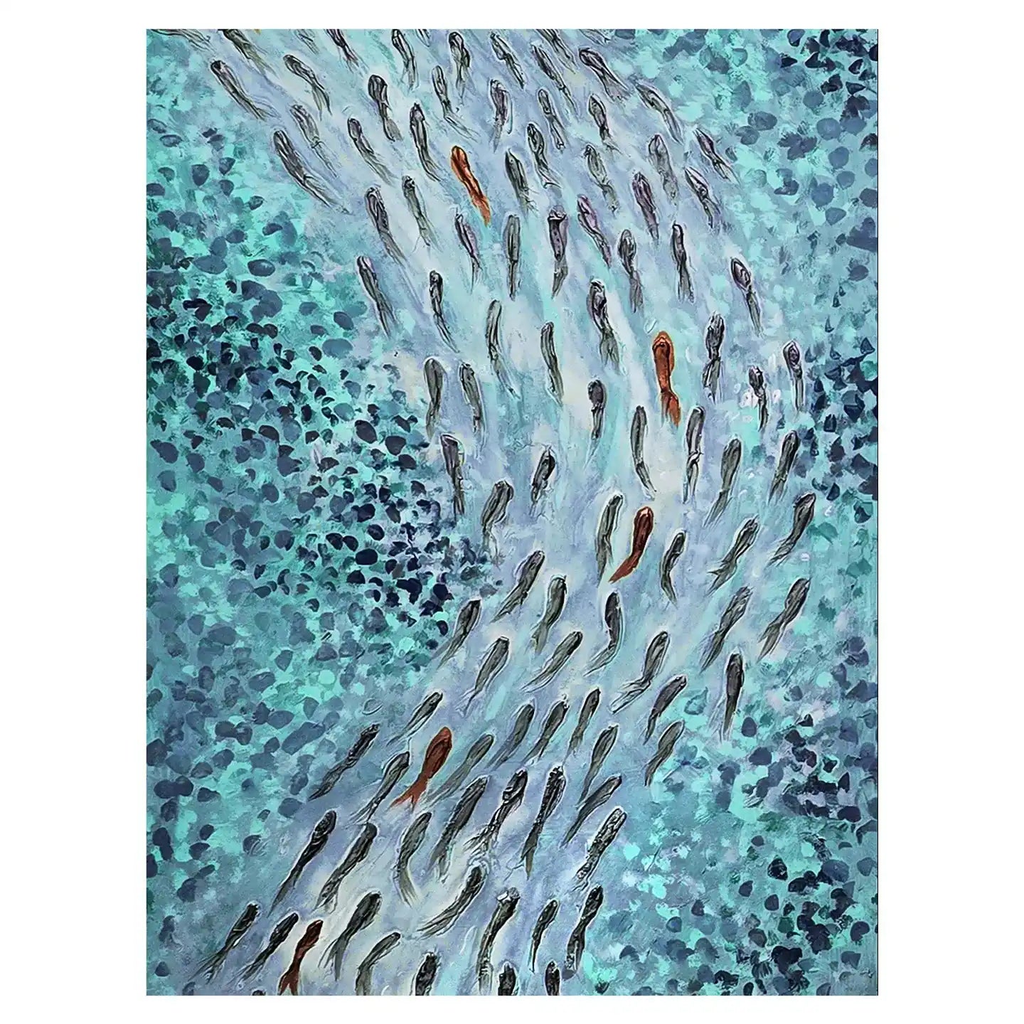 FISH VORTEX MEDITATION BLUE - Alessandro Vinci - Quadri Su Commissione