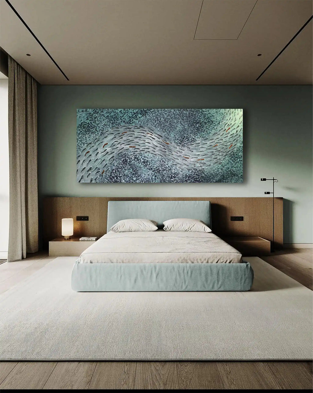 FISH VORTEX MEDITATION BLUE - Alessandro Vinci - Quadri Su Commissione