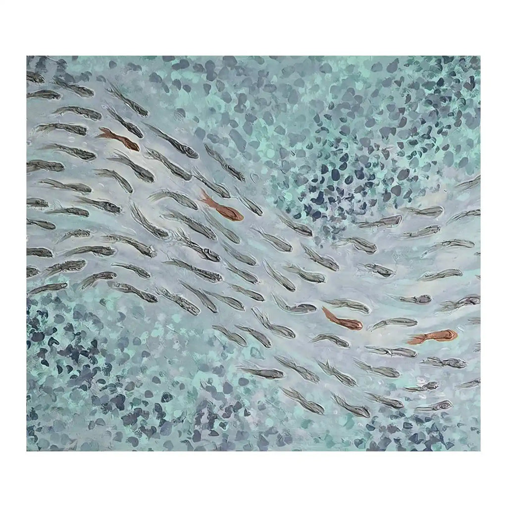 FISH VORTEX MEDITATION LIGHT BLUE - Alessandro Vinci - Quadri Su Commissione