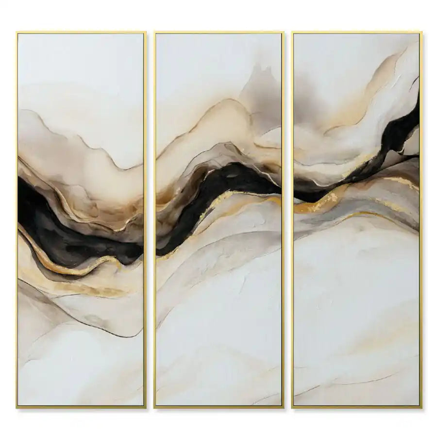Golden Flow Set 3pz - Alessandro Vinci - Quadri Su Commissione